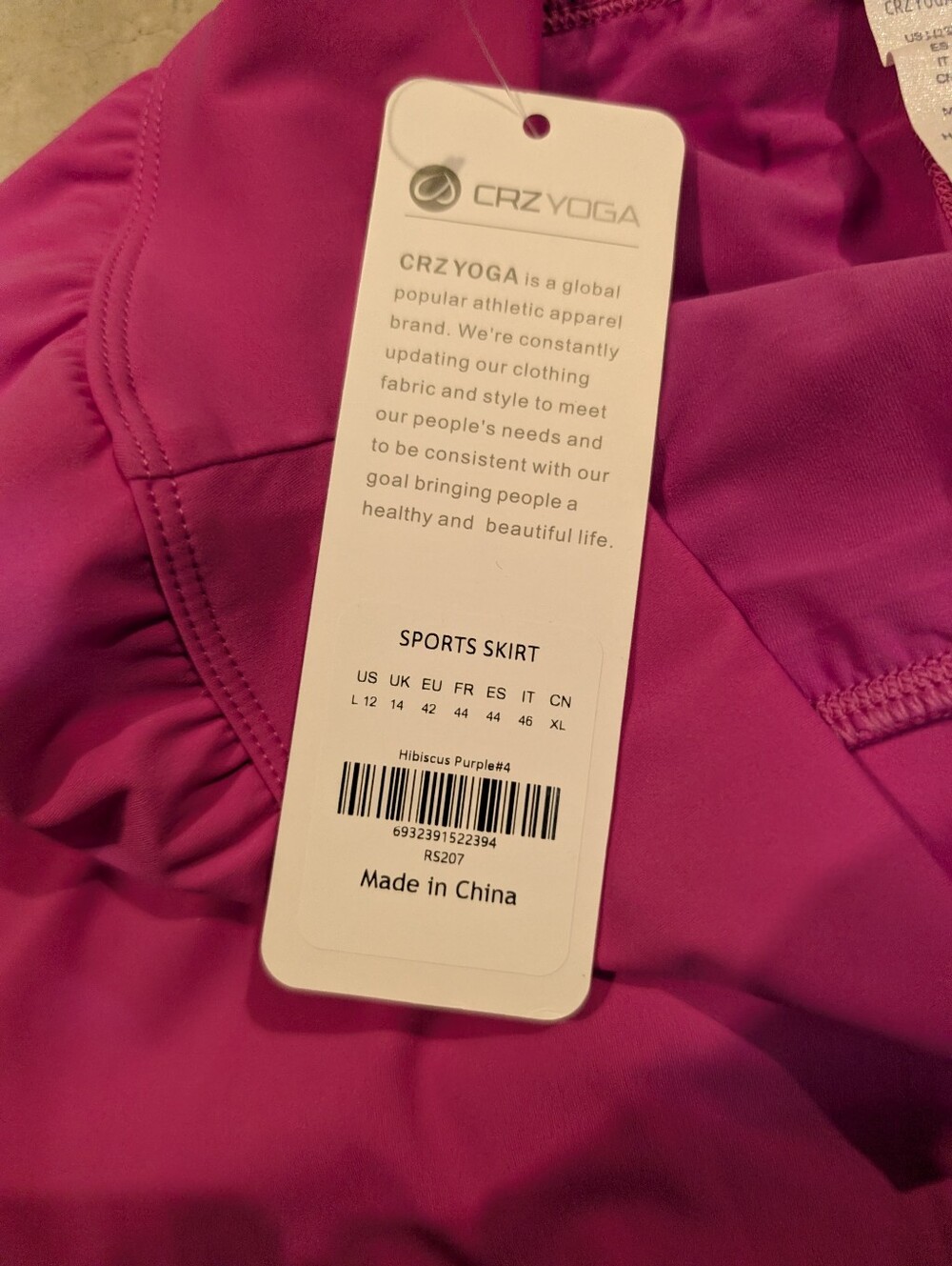 NWT CRZ YOGA Womens L Pink Performance Skirt Lined Sports - Picture 4 of 6